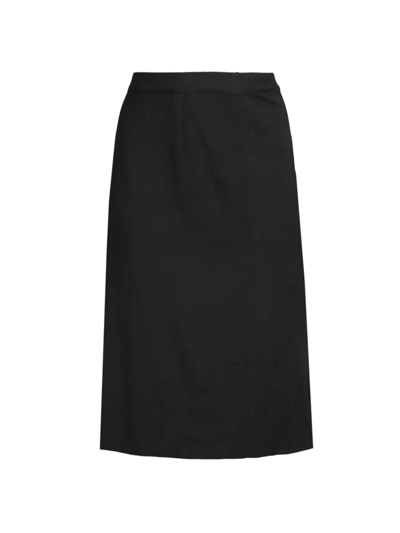 Shop Misook Women's Straight Knit Knee-length Skirt In Black