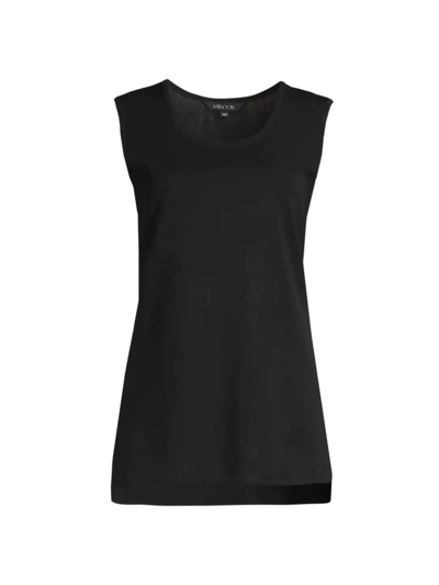 Shop Misook Women's Long Rib-knit Tank Top In Black