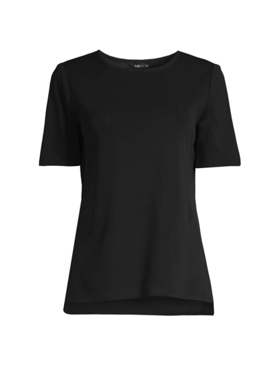 Shop Misook Women's Crewneck Rib-knit Tunic Top In Black