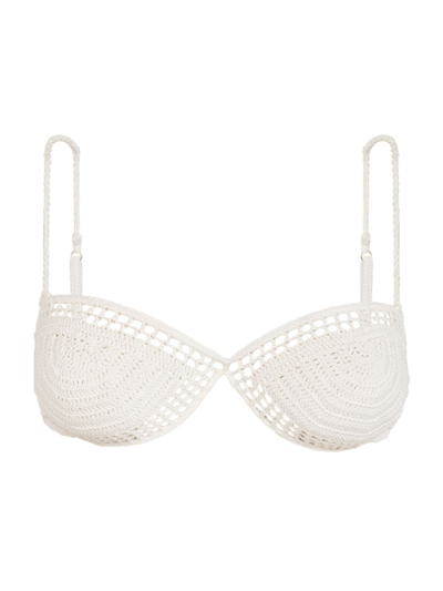 Shop Vix Women's Firenze Crochet Helena Bikini Top In White