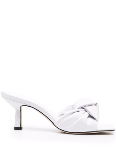 Shop By Far Lami Knot-strap Sandals In Weiss