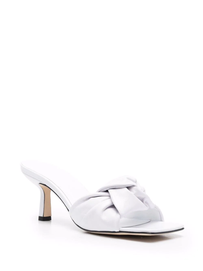Shop By Far Lami Knot-strap Sandals In Weiss
