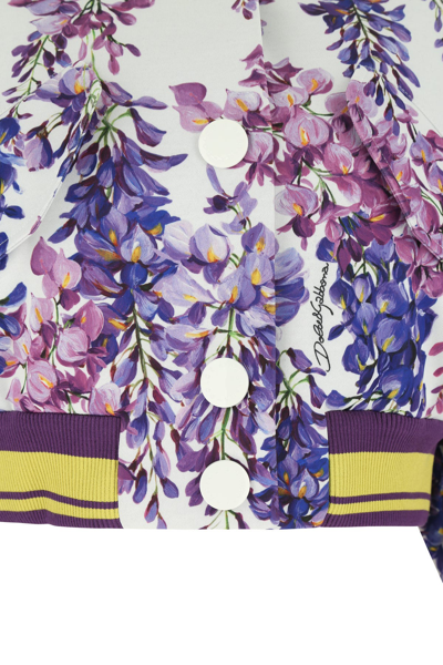 Shop Dolce & Gabbana Printed Stretch Polyester Bomber Jacket  Floral  Donna 42