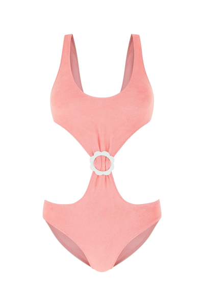 Lisa Marie Fernandez Pink Stretch Terry Scallop Trikini Pink Donna Xs In  Multicolor | ModeSens