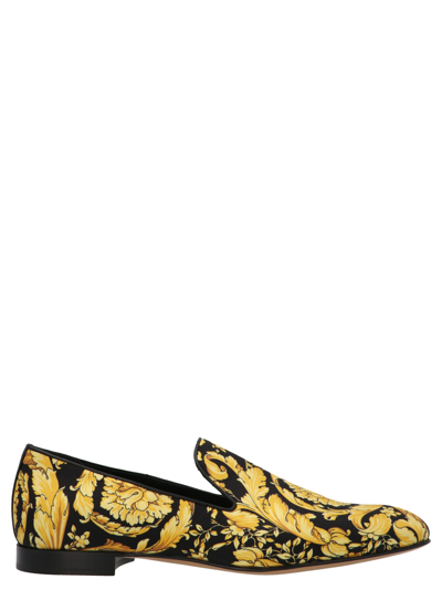Shop Versace 'barocco' Loafers In Multicolor