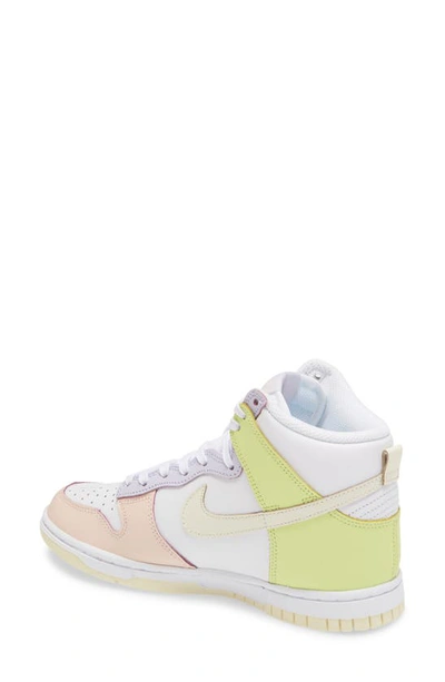 Shop Nike Dunk High Basketball Shoe In White/ Cashmere/ Lemon Twist