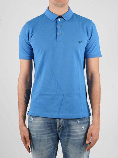 Shop Fay Men's Light Blue Cotton Polo Shirt