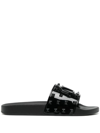Shop Valentino Garavani Men's Black Pvc Sandals