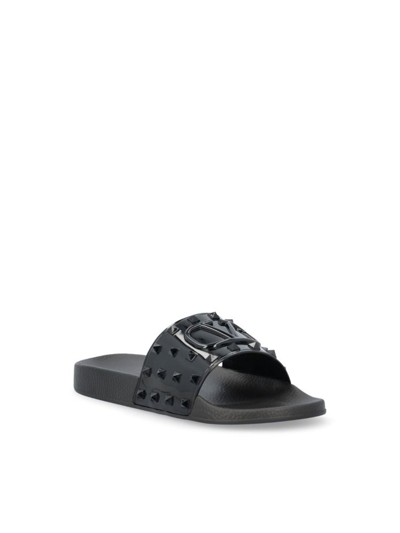 Shop Valentino Garavani Men's Black Pvc Sandals
