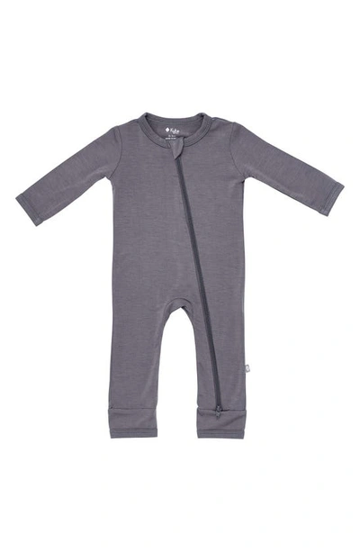 Shop Kyte Baby Zip-up Romper In Charcoal