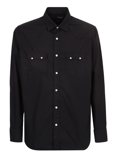 Shop Lardini Long Sleeves Polo Shirt In Black