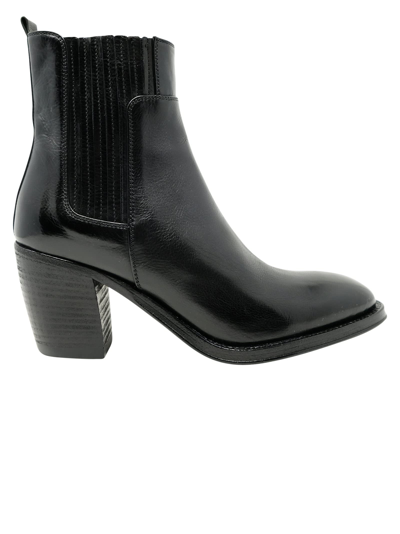 Shop Alberto Fasciani Black Leather Ankle Boots