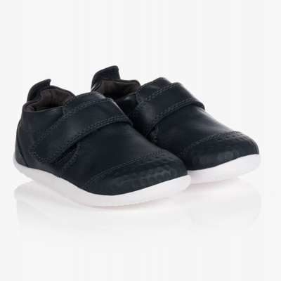 Shop Bobux Step Up Navy Blue Leather Baby Trainers