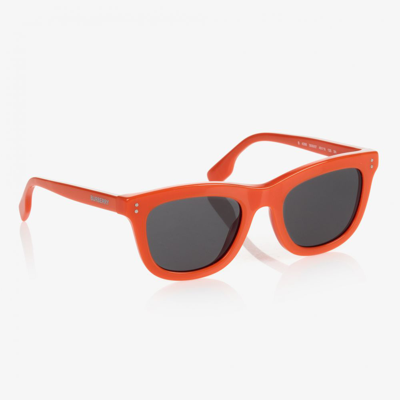 Shop Burberry Orange Logo Sunglasses