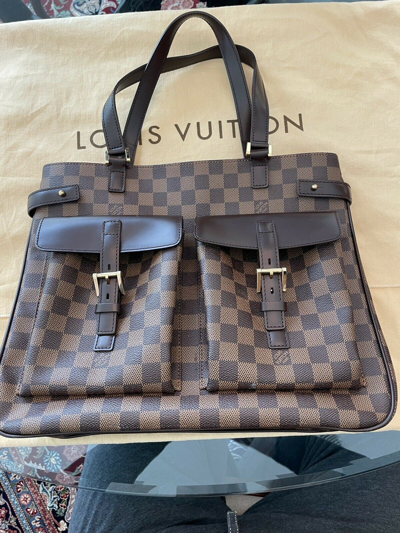 Louis Vuitton Damier Ebene Uzes Tote Shoulder Handbag