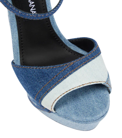 Shop Dolce & Gabbana Keira Denim Platform Sandals In Blue