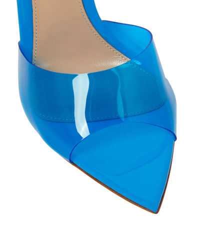 Shop Gianvito Rossi Elle 105 Pvc And Leather Sandals In Turquoise+turquoise