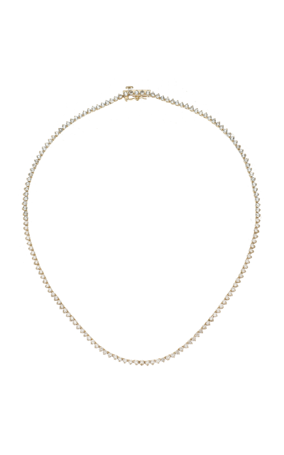 Shop Adina Reyter Women's 14k Yellow Gold Diamond; Aquamarine Riviera Necklace