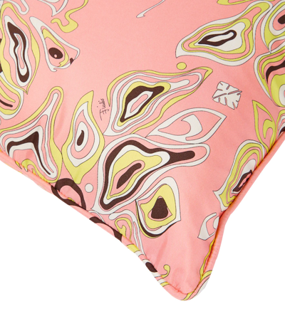 Pucci Africana Silk Twill Cushion In Rosa