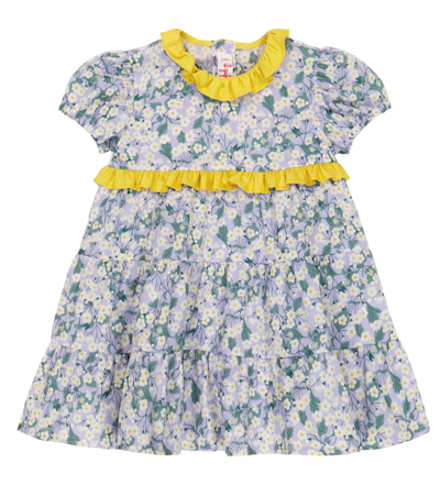 Shop Il Gufo Baby Floral Cotton Dress In Lilla