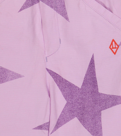 The Animals Observatory Camel Printed Cotton And Linen Pants In Lilac