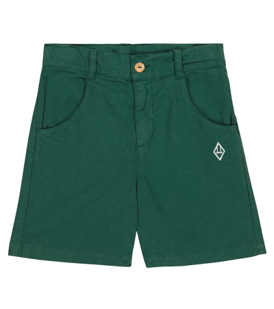The Animals Observatory Pig Cotton And Linen Shorts In Green