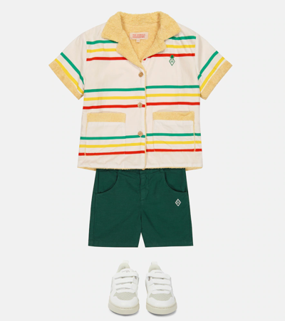 The Animals Observatory Pig Cotton And Linen Shorts In Green