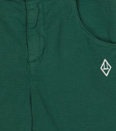 The Animals Observatory Pig Cotton And Linen Shorts In Green