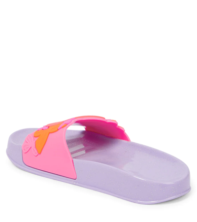 Shop Sophia Webster Mini Butterfly Rubber Slides In Lilac & Pink