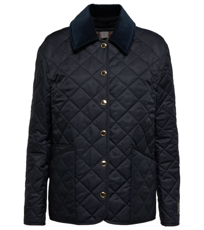 Shop Burberry Quilted Jacket In Midnight