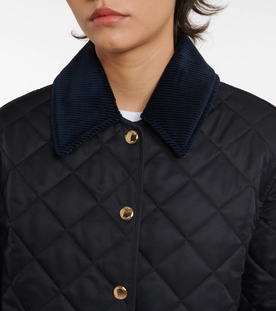 Shop Burberry Quilted Jacket In Midnight