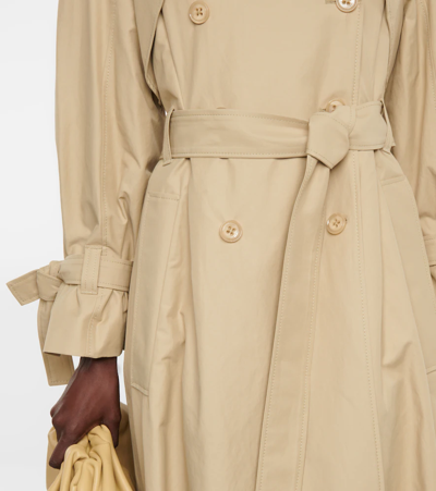Shop Dorothee Schumacher Classic Ease Cotton-blend Trench Coat In Khaki Beige