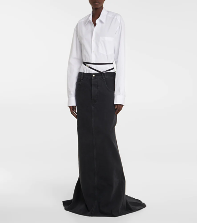 Shop Ann Demeulemeester Goele Denim Maxi Skirt In Grey