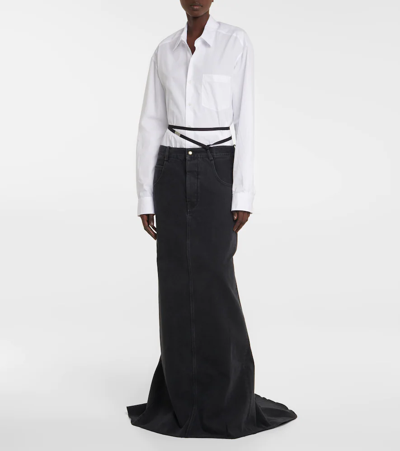 Ann Demeulemeester Goele 5-pockets Comfort Skirt Faded Denim In Grey