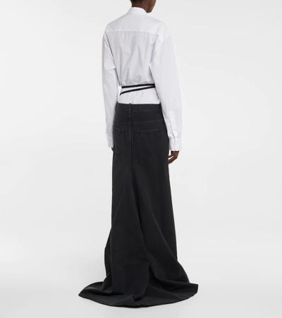 Shop Ann Demeulemeester Goele Denim Maxi Skirt In Grey