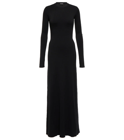 Shop Ann Demeulemeester Eva Cotton And Cashmere Maxi Dress In Black