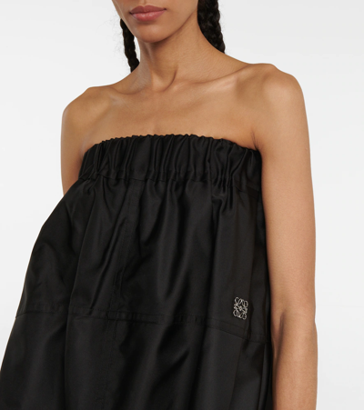 Shop Loewe Silk-blend Taffeta Minidress In Black