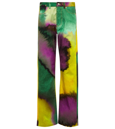 Shop Dries Van Noten Printed Straight Jeans In Yellow