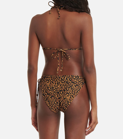 Shop Nanushka Caia Leopard-print Bikini Top In Brown Ocelot