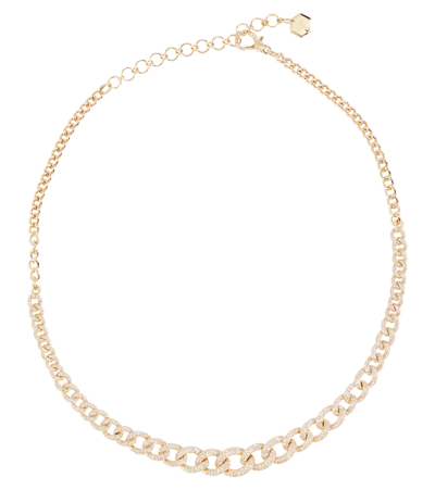 Shop Shay Jewelry 18kt Gold Chainlink Necklace With Diamonds