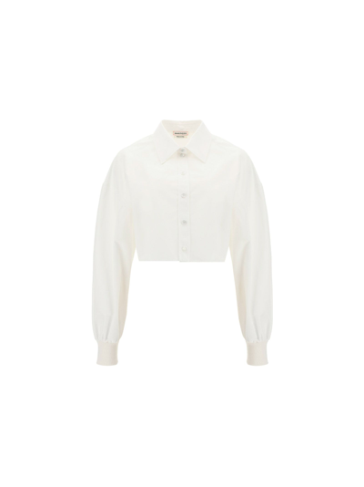 Shop Alexander Mcqueen Women's White Other Materials Shirt