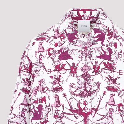 Shop Patou Stories And Tales Print Shirt Dress In Pink &amp; Purple