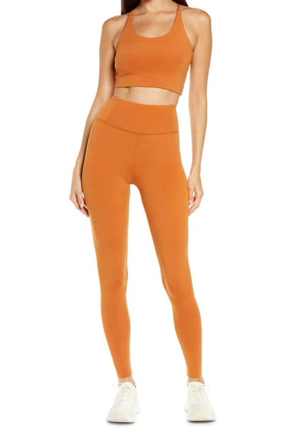 Shop Girlfriend Collective Seamless High Waist Recycled Polyester Blend Leggings In Spice