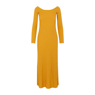 Shop Chloé Wool And Cashmere Dress In Yellow &amp; Orange