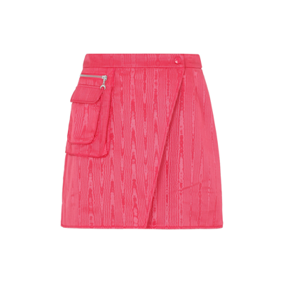 Shop Marine Serre Cycling Moire Mini Skirt In Pink &amp; Purple