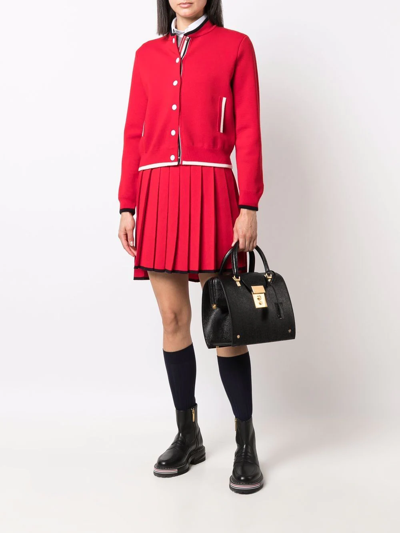 Thom Browne Mrs.thom Pebble-texture Satchel Bag In Black