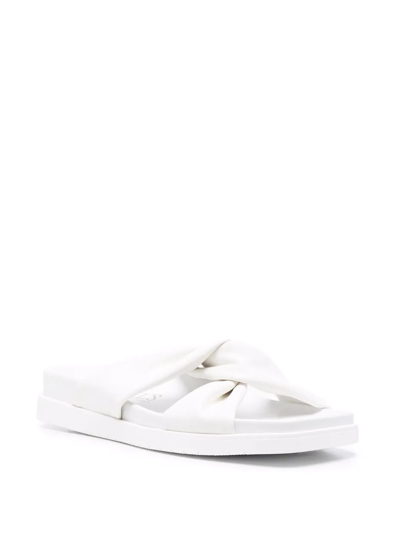 Shop Doucal's Twist-detail Sandals In White