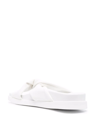 Shop Doucal's Twist-detail Sandals In White