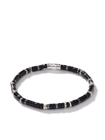 Shop John Hardy Classic Chain Heishi Silver Beaded Bracelet In Black