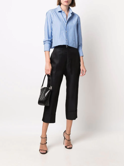 Shop Sapio Cropped Tailored Trousers In Schwarz